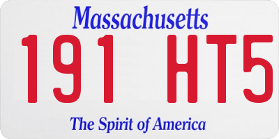 MA license plate 191HT5