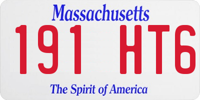 MA license plate 191HT6