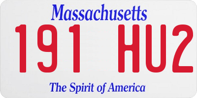 MA license plate 191HU2