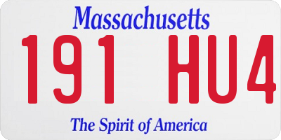 MA license plate 191HU4
