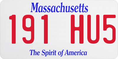 MA license plate 191HU5