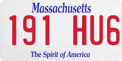 MA license plate 191HU6