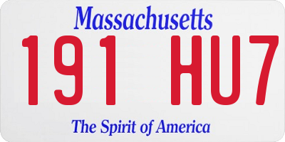 MA license plate 191HU7