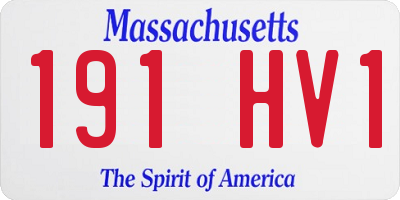 MA license plate 191HV1