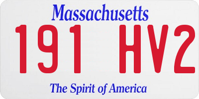 MA license plate 191HV2