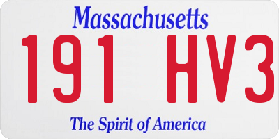 MA license plate 191HV3