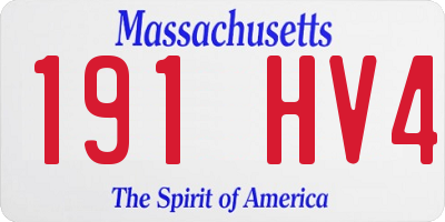 MA license plate 191HV4