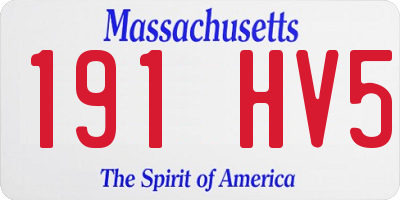 MA license plate 191HV5