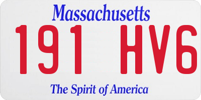 MA license plate 191HV6