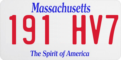 MA license plate 191HV7