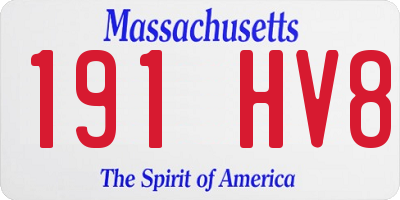 MA license plate 191HV8