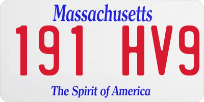 MA license plate 191HV9