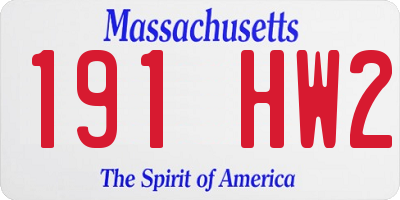 MA license plate 191HW2
