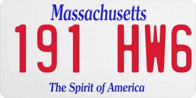 MA license plate 191HW6