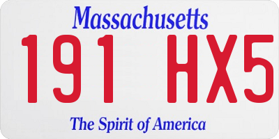 MA license plate 191HX5
