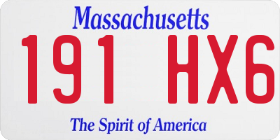 MA license plate 191HX6