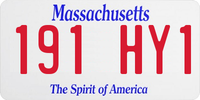 MA license plate 191HY1