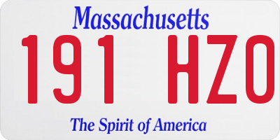 MA license plate 191HZ0