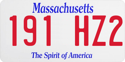 MA license plate 191HZ2