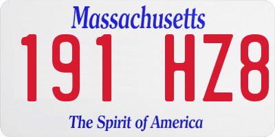 MA license plate 191HZ8