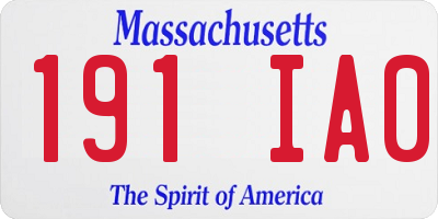 MA license plate 191IA0