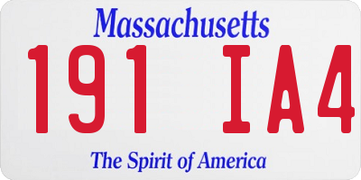 MA license plate 191IA4
