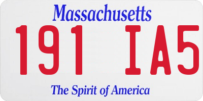 MA license plate 191IA5