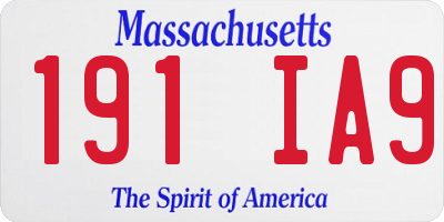 MA license plate 191IA9