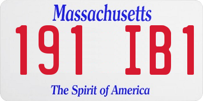 MA license plate 191IB1