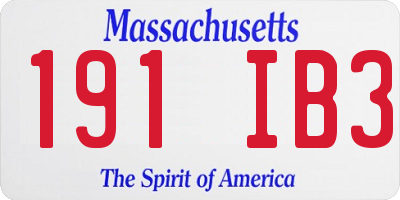 MA license plate 191IB3