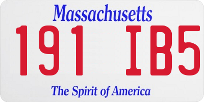MA license plate 191IB5