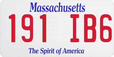MA license plate 191IB6