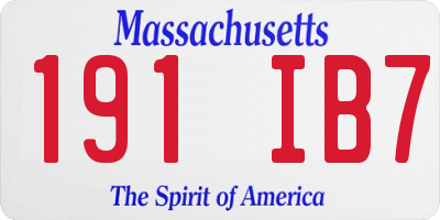MA license plate 191IB7