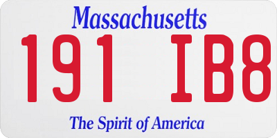 MA license plate 191IB8