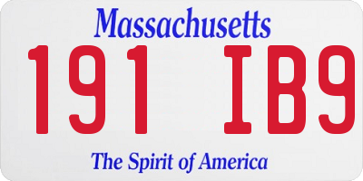 MA license plate 191IB9