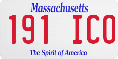 MA license plate 191IC0