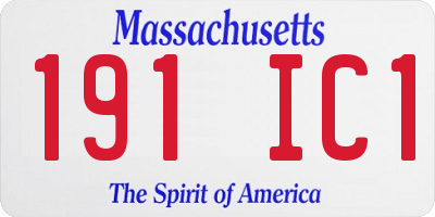 MA license plate 191IC1
