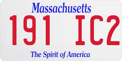 MA license plate 191IC2