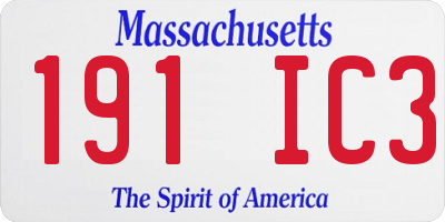 MA license plate 191IC3