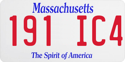 MA license plate 191IC4