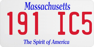 MA license plate 191IC5