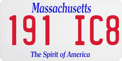 MA license plate 191IC8