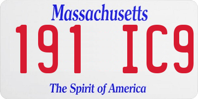 MA license plate 191IC9