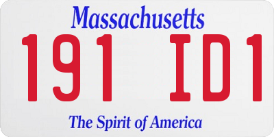 MA license plate 191ID1