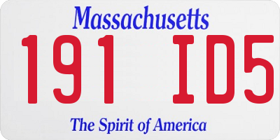 MA license plate 191ID5