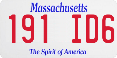 MA license plate 191ID6