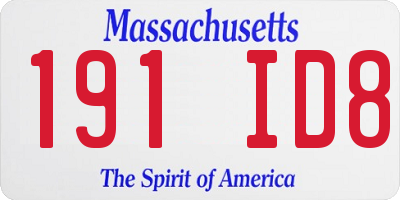 MA license plate 191ID8