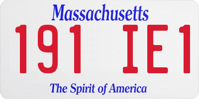 MA license plate 191IE1