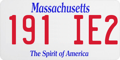 MA license plate 191IE2