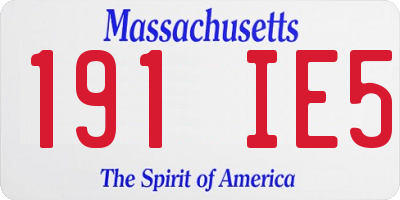 MA license plate 191IE5